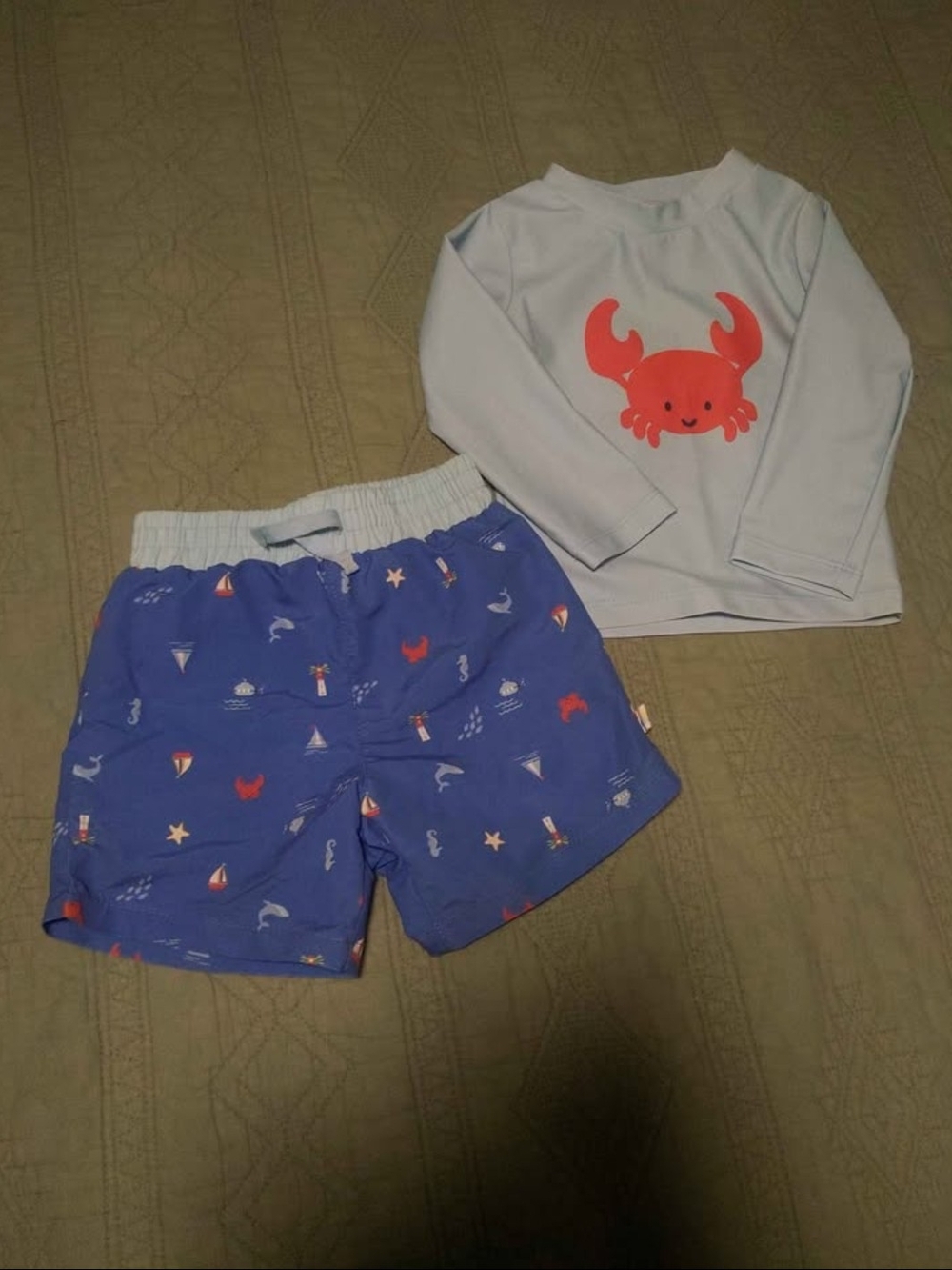 2 Piece Swim Set- Rash Guard And Trunks 24m